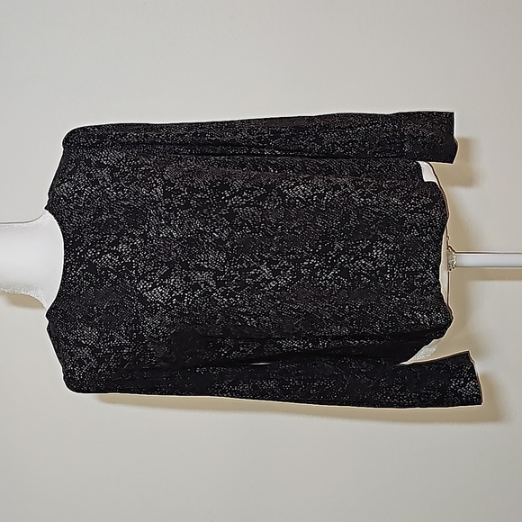 Rails Roslyn Slate Python Blouse Top Luxe Satin Crepe Longsleeve Keyhole Gray XS - Picture 2 of 16